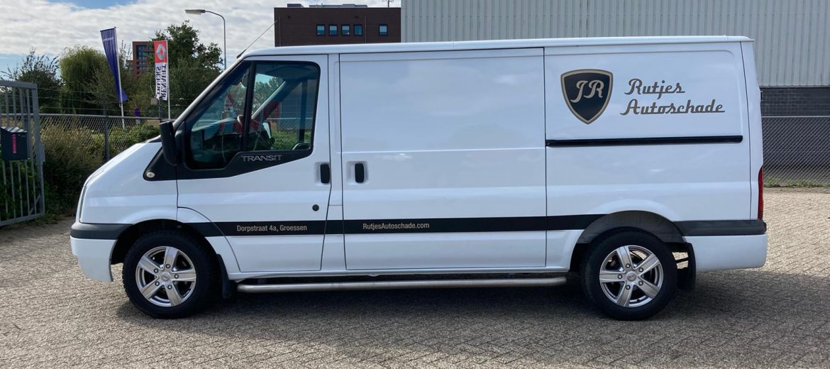Autobelettering Ford Transit, Groessen